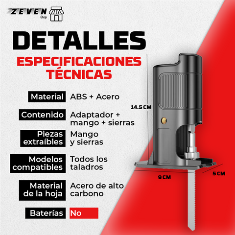 Image of CutClean™ Adaptador de sierra eléctrica para taladro (Corta madera, acero y plástico)